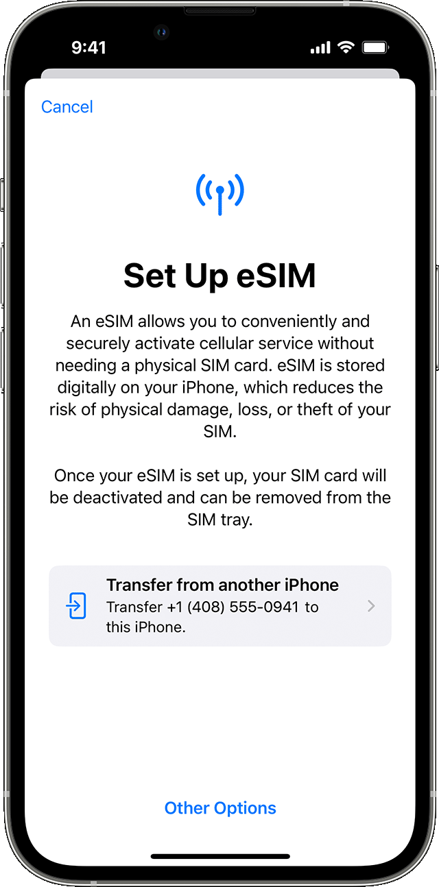 Setting Up an iPhone eSim